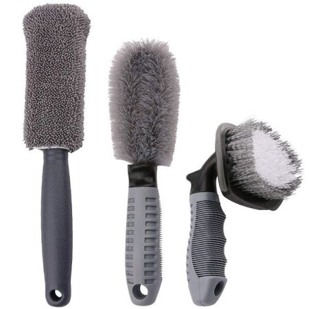 סט מברשות ניקוי לגלגלים וצמיגים לרכב, 3 יחידות