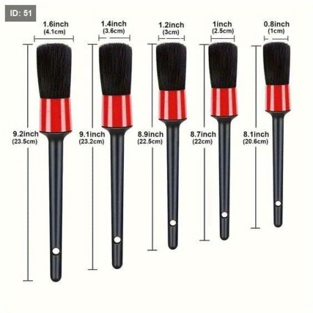 סט מברשות ניילון לניקוי רכב בעל 6 חלקים, מברשת לניקוי הדשבורד, אגזוז וגלגלים, לניקוי שירותים בחוץ